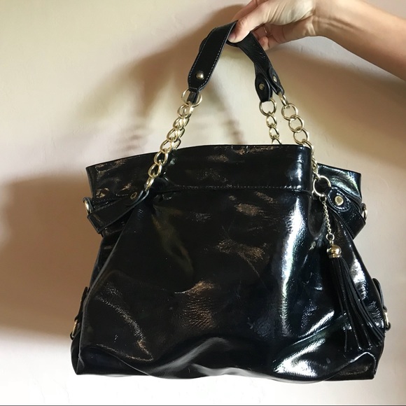 steve madden black leather purse